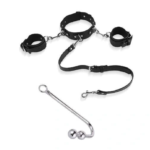 5334 Collar Cuffs Hook and Anal with Elegant Beaded 0215